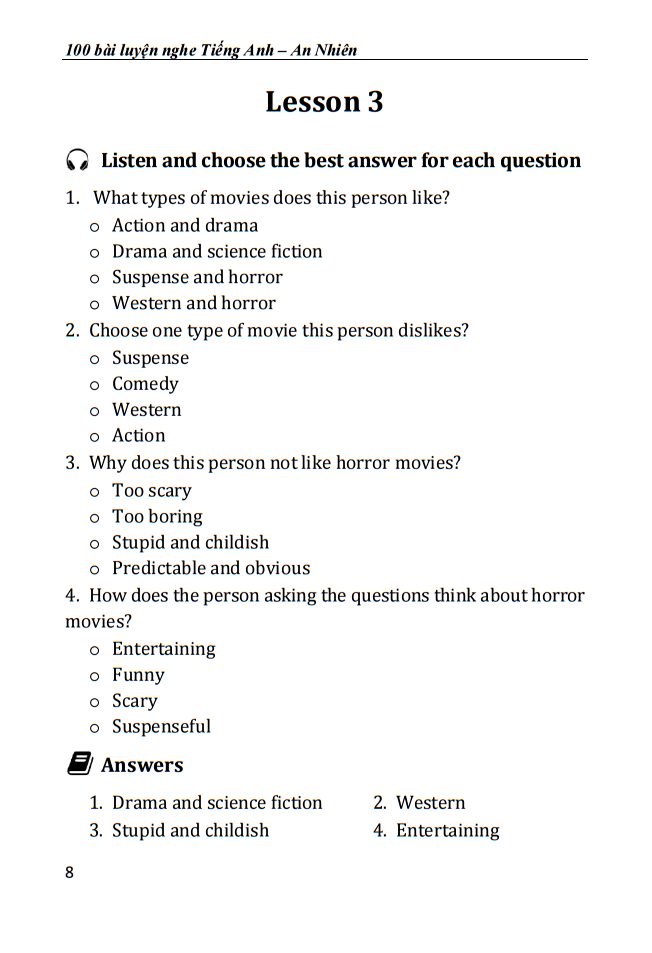 100 bài luyện nghe tiếng anh - Ảnh 8