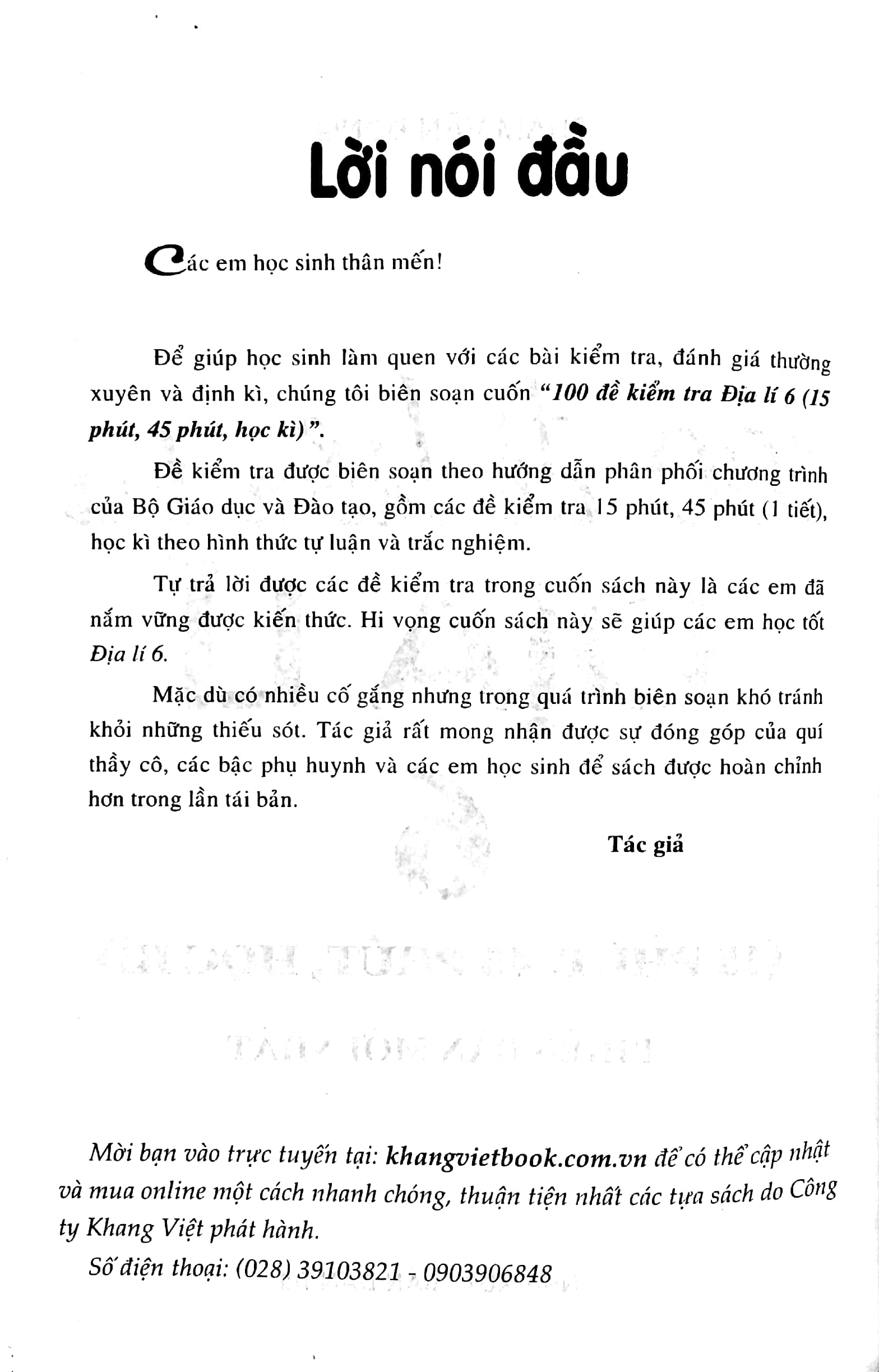 100 đề kiểm tra địa lí 6 (15 phút - 45 phút - học kì) - Ảnh 4