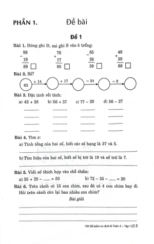 100 đề kiểm tra định kì toán 2 - tập 1 - có đáp án và lời giải (biên soạn theo chương trình giáo dục phổ thông mới) - Ảnh 6