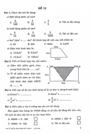 100 đề kiểm tra định kì toán 5 - tập 2 (theo chương trình gdpt mới) - Ảnh 6