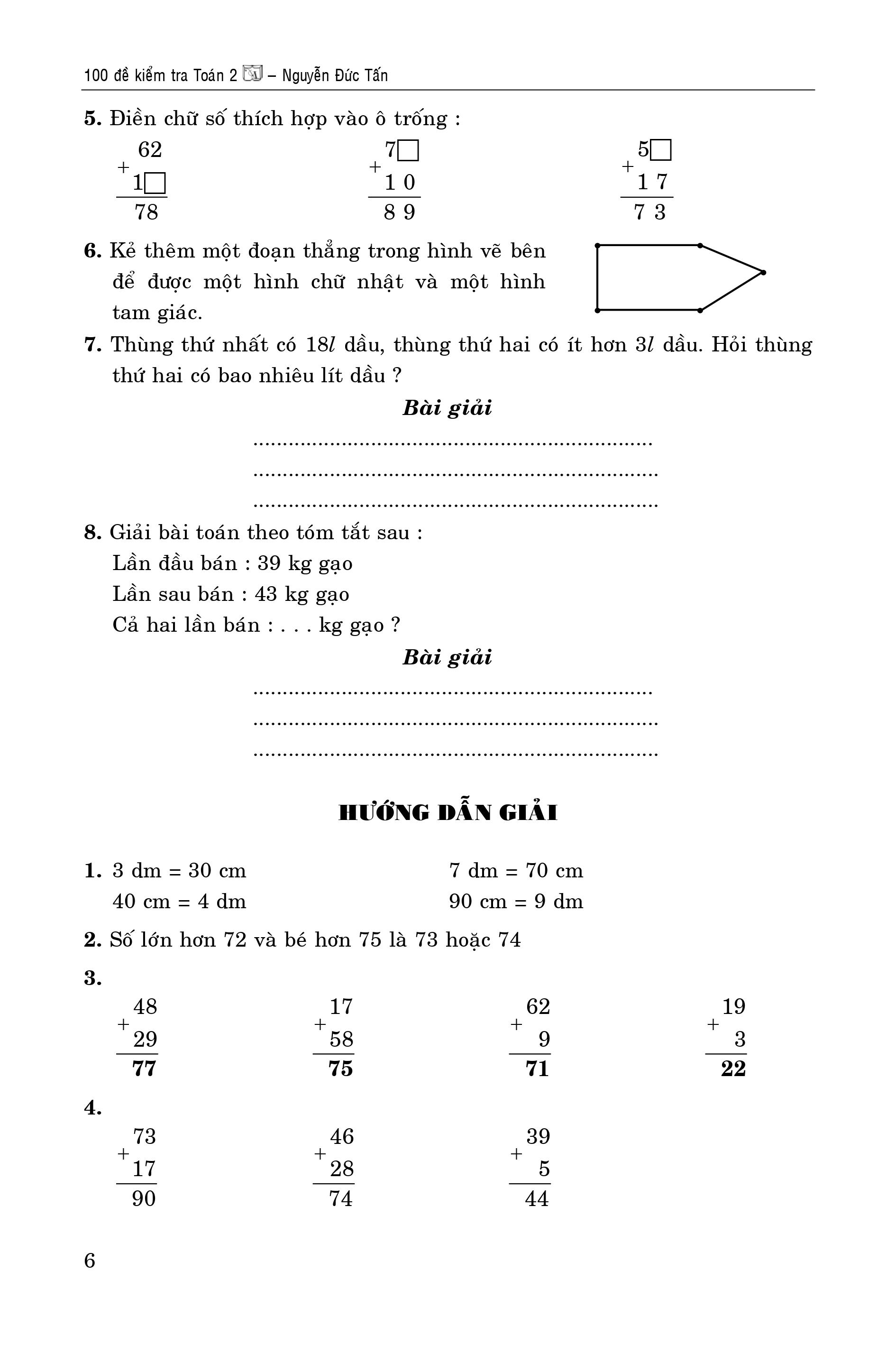 100 đề kiểm tra toán 2 - Ảnh 10