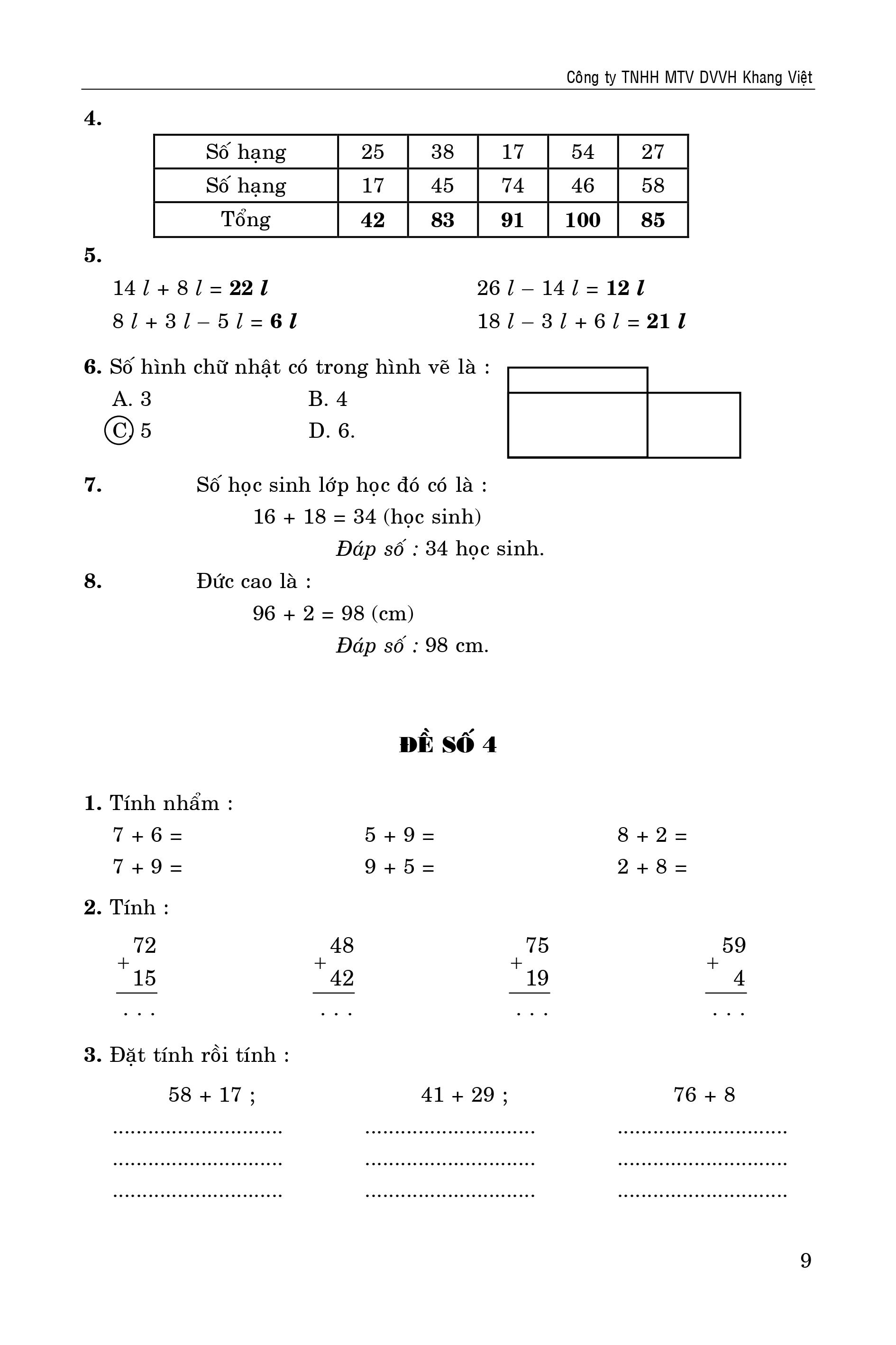 100 đề kiểm tra toán 2 - Ảnh 13
