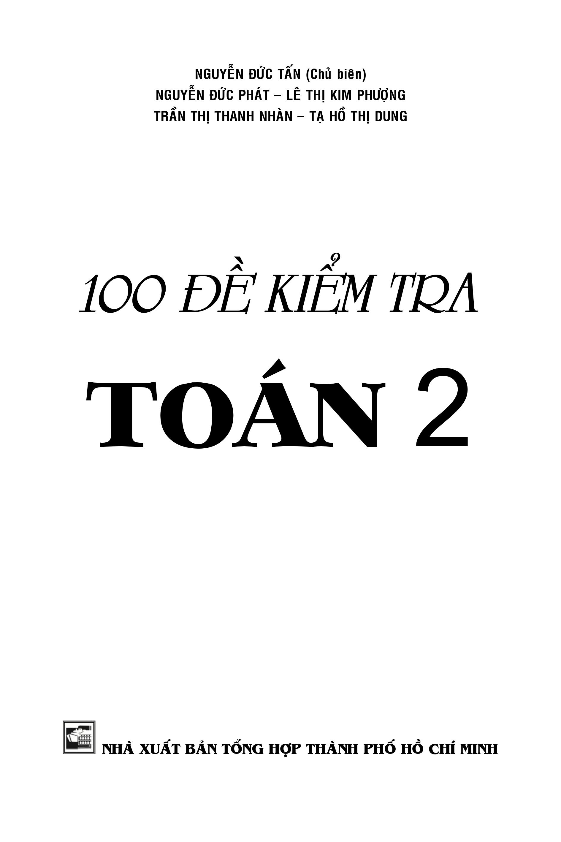 100 đề kiểm tra toán 2 - Ảnh 3