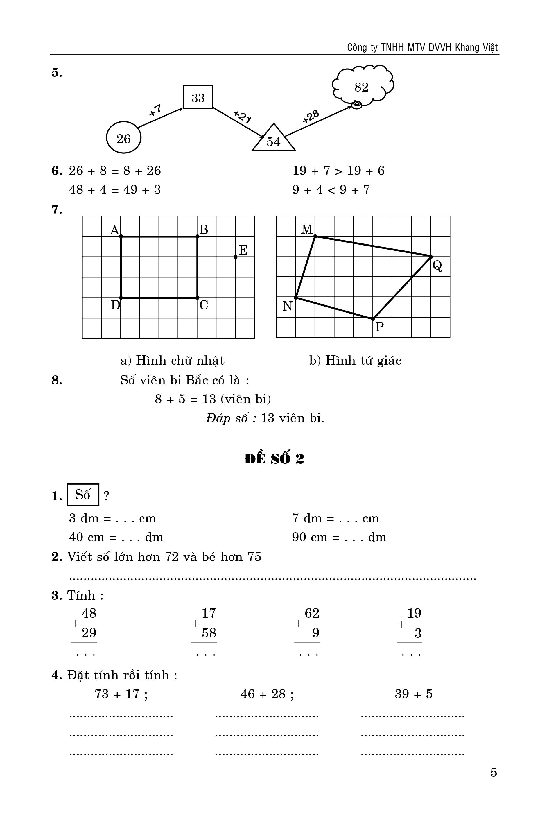 100 đề kiểm tra toán 2 - Ảnh 9