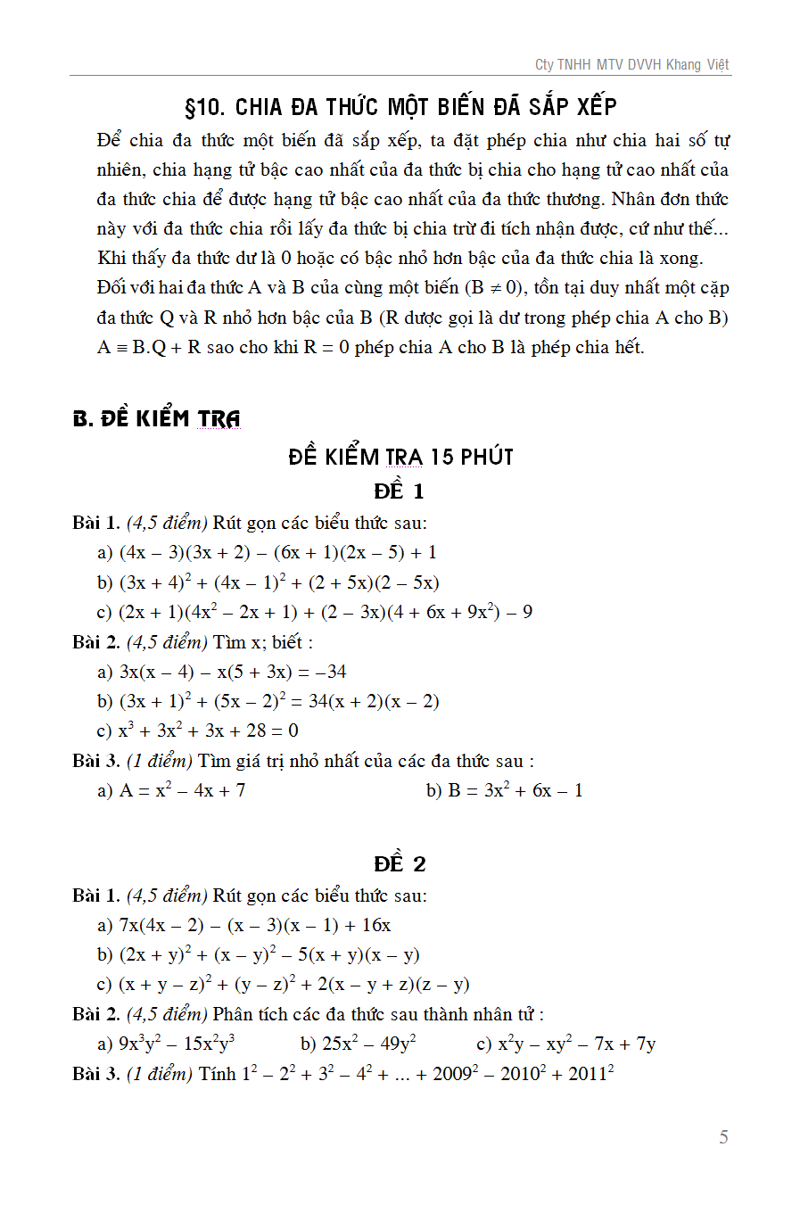 100 đề kiểm tra toán 8 - Ảnh 6