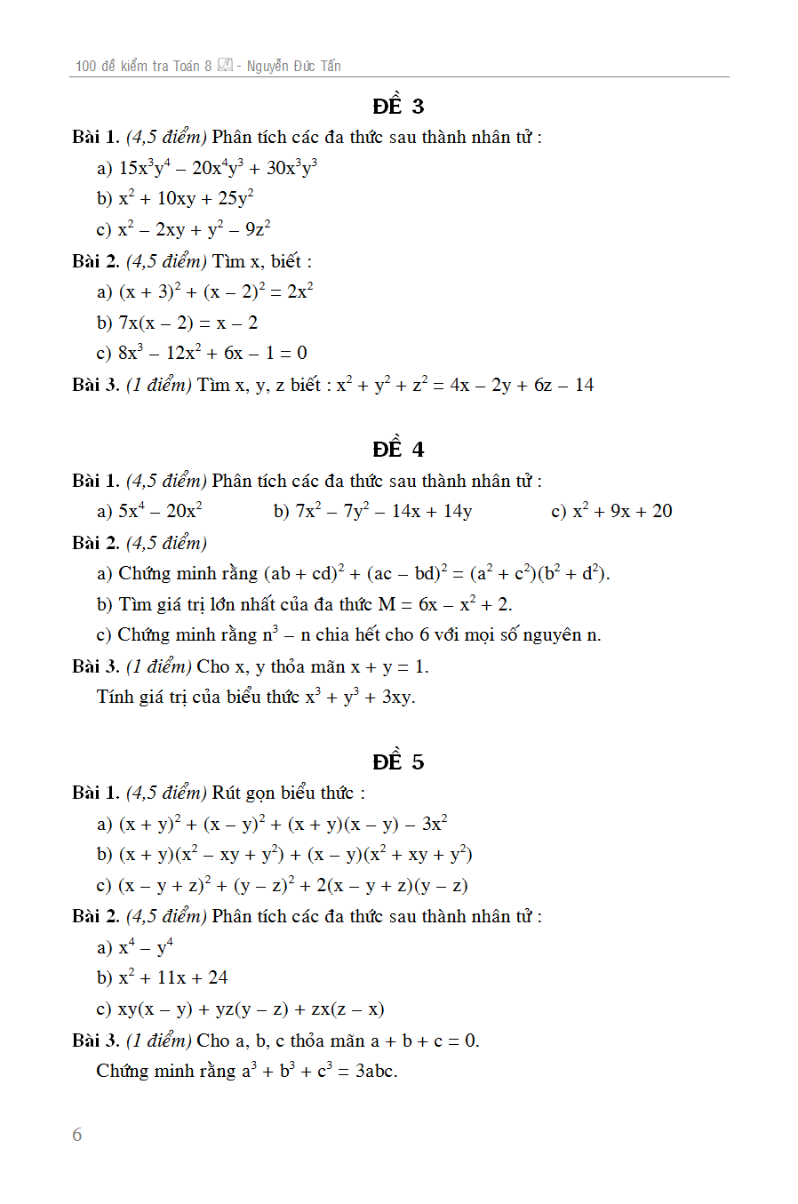 100 đề kiểm tra toán 8 - Ảnh 7