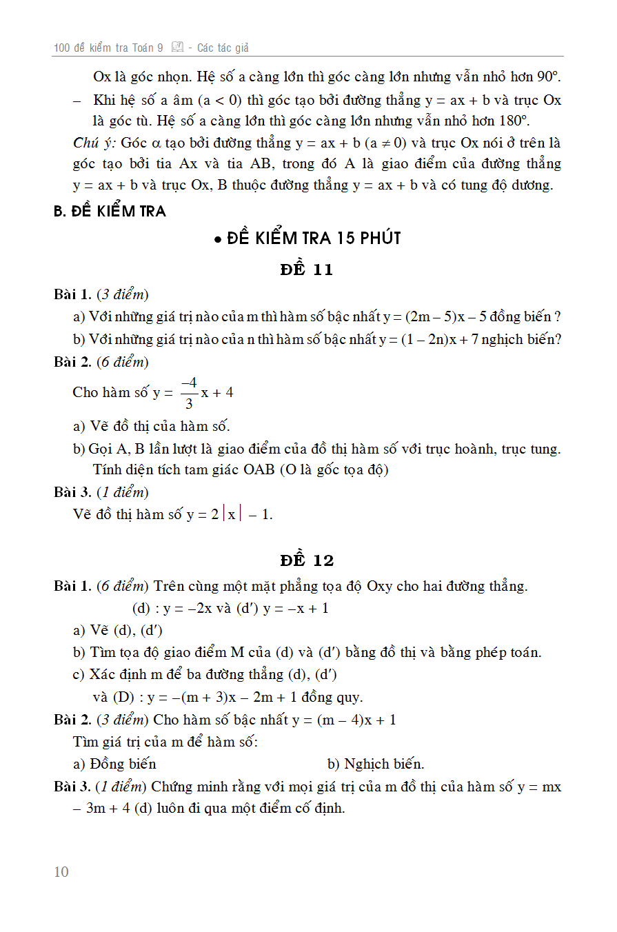 100 đề kiểm tra toán 9 - Ảnh 11