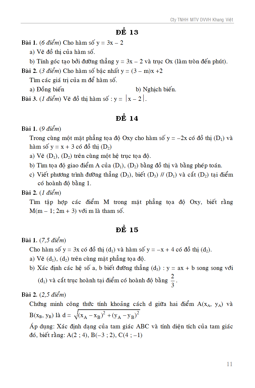 100 đề kiểm tra toán 9 - Ảnh 12
