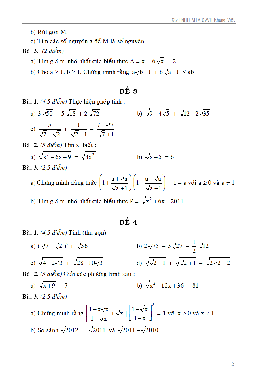 100 đề kiểm tra toán 9 - Ảnh 6