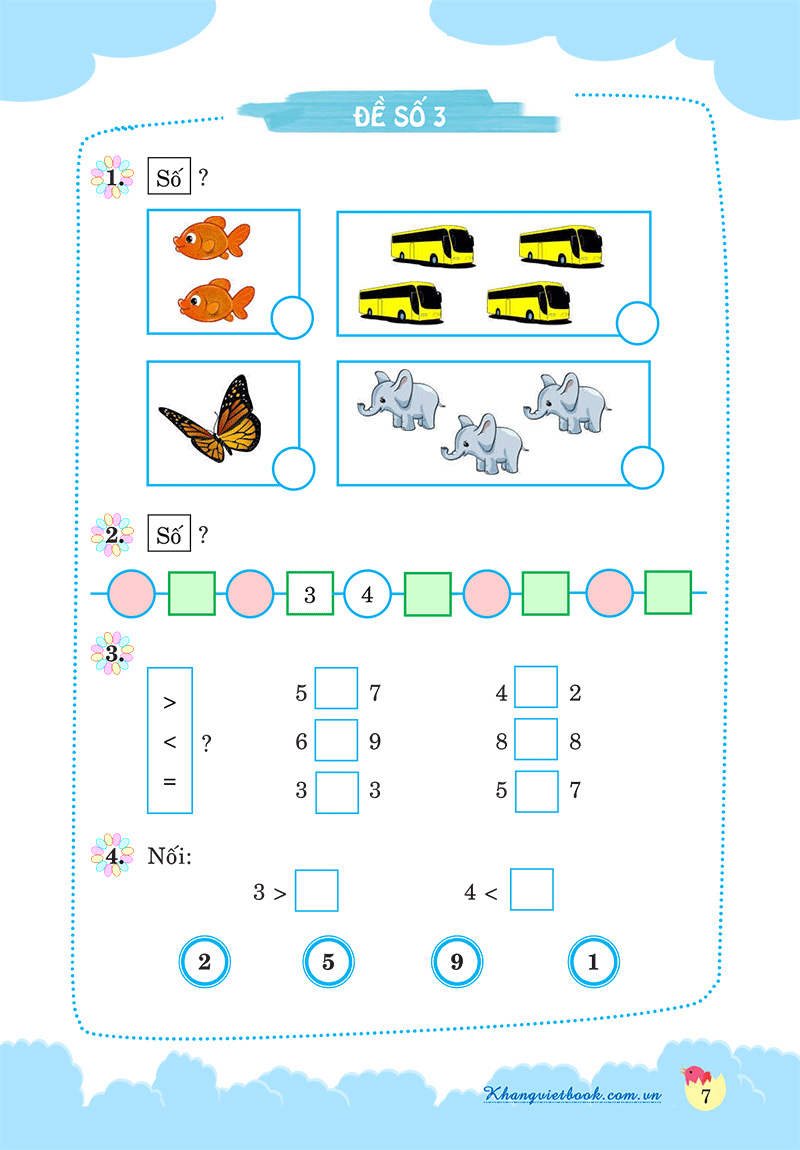 100 đề kiểm tra toán lớp 1 - Ảnh 12