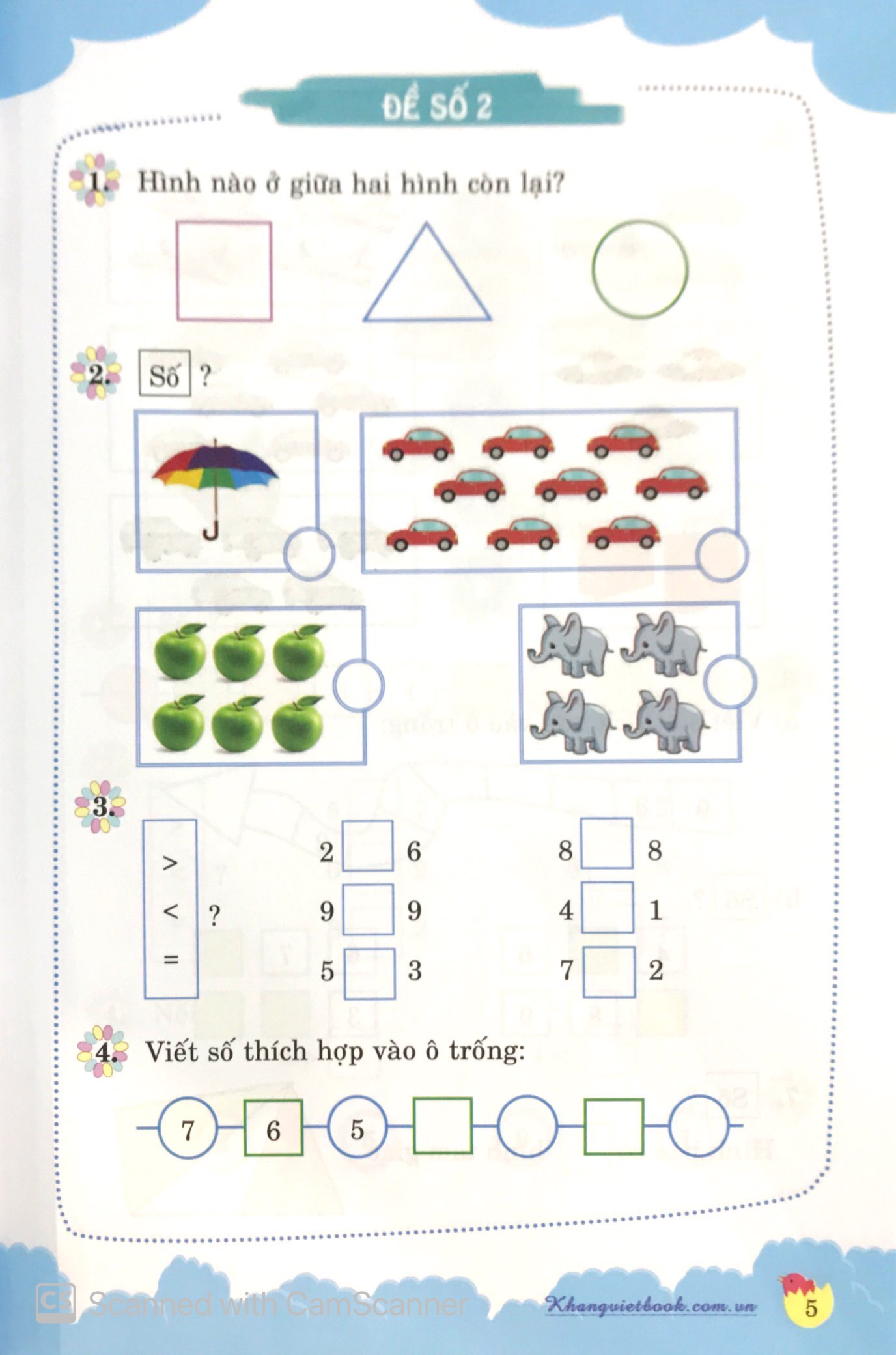 100 đề kiểm tra toán lớp 1 - Ảnh 13