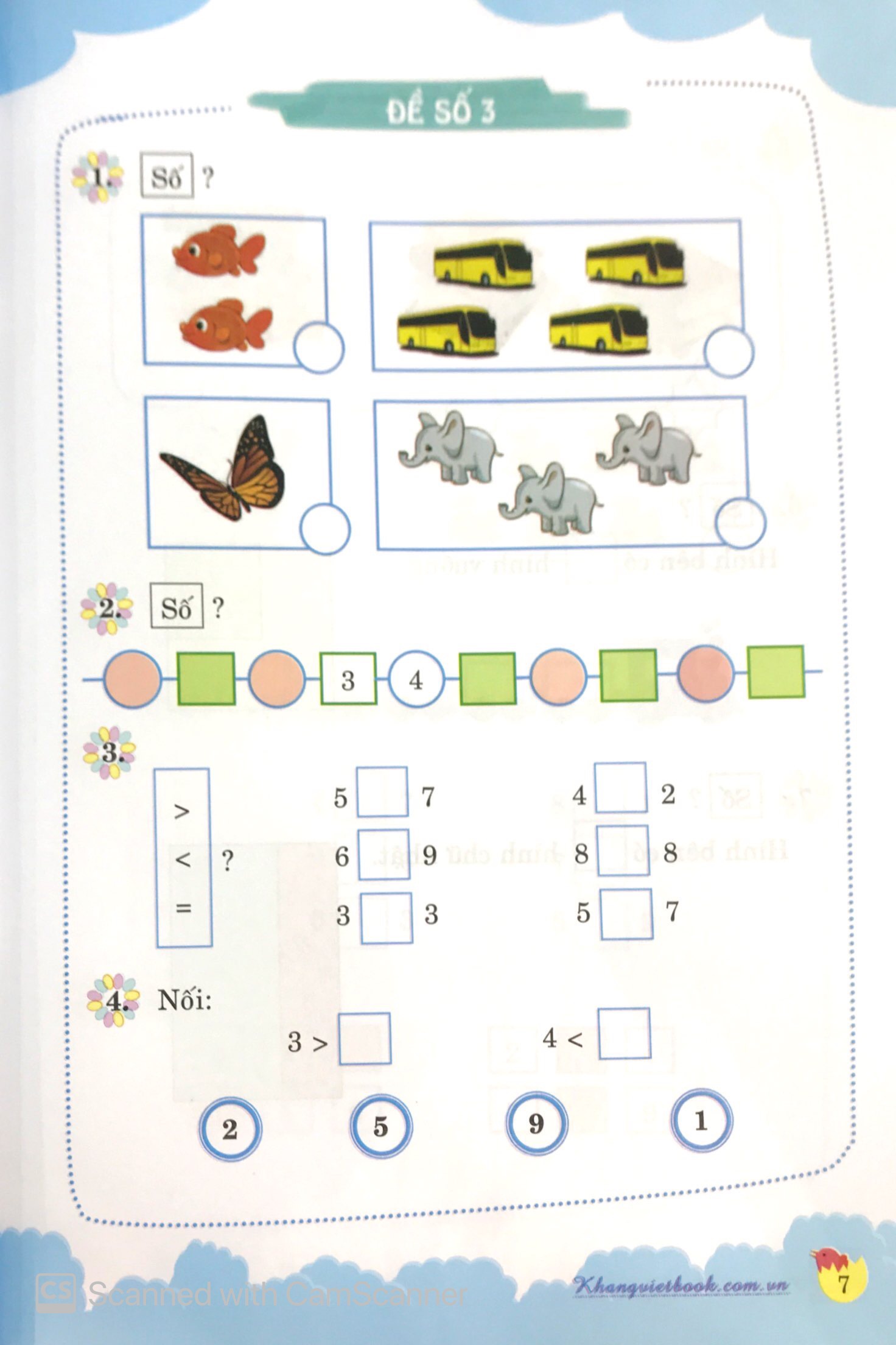 100 đề kiểm tra toán lớp 1 - Ảnh 17