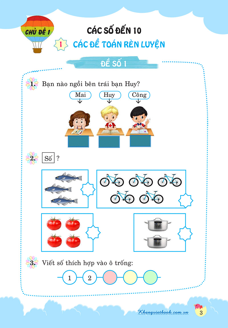 100 đề kiểm tra toán lớp 1 - Ảnh 4