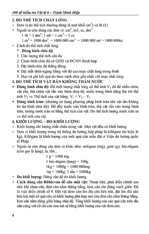 100 đề kiểm tra vật lý 6 - Ảnh 4