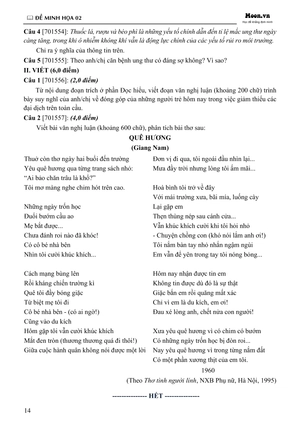 100 đề minh họa tốt nghiệp thpt 2025 - môn ngữ văn - Ảnh 13