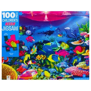 100-piece children's neon jigsaw: neon reef - Ảnh 2