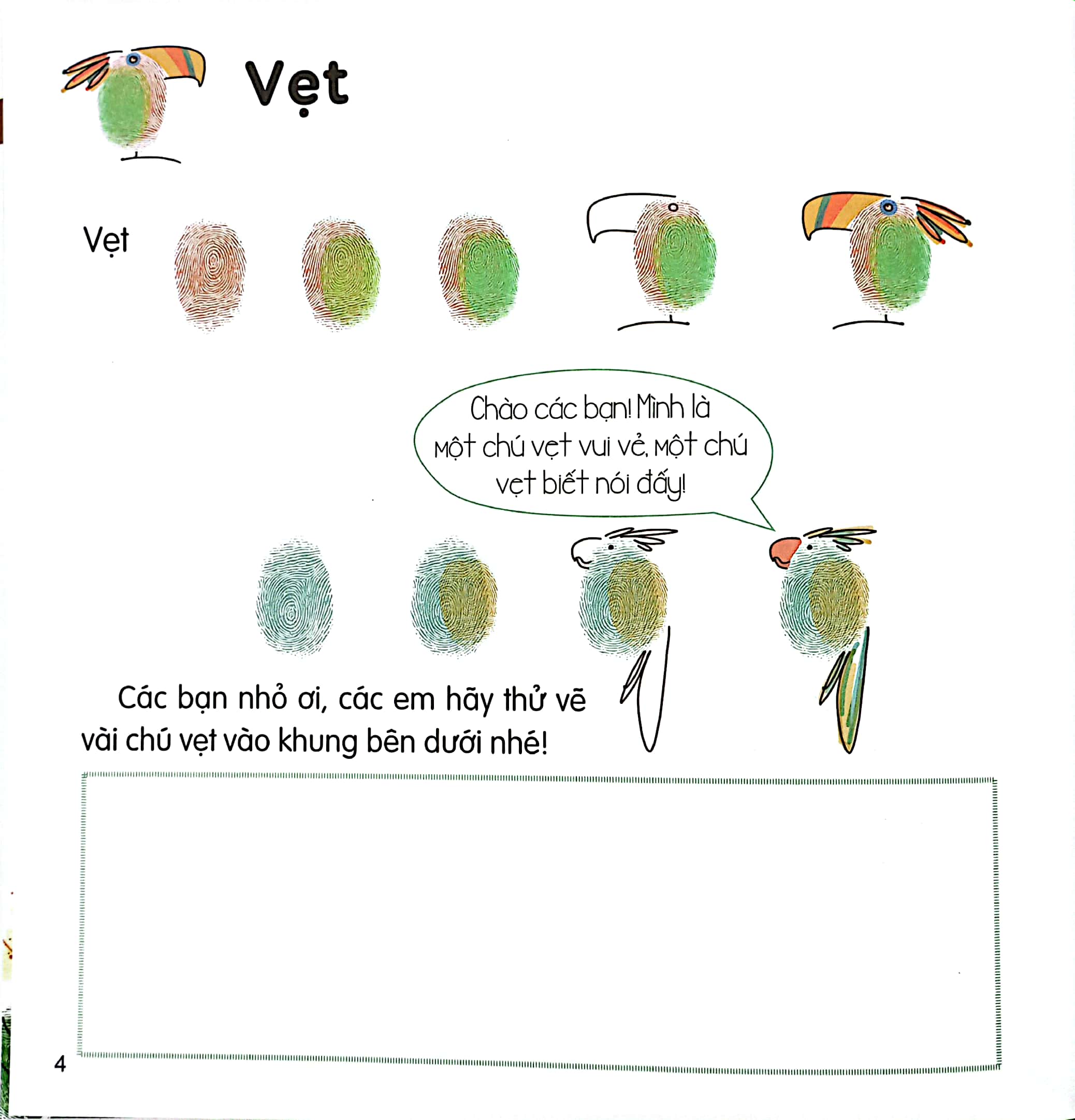 100++ ý tưởng sáng tạo vẽ tranh bằng vân tay - động vật - Ảnh 5