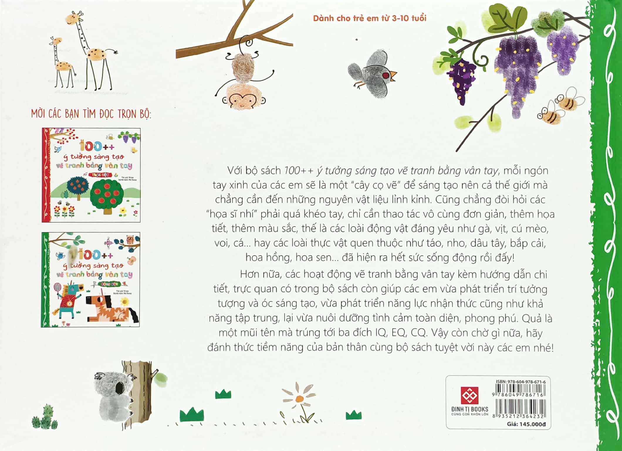 100++ ý tưởng sáng tạo vẽ tranh bằng vân tay - động vật - Ảnh 6