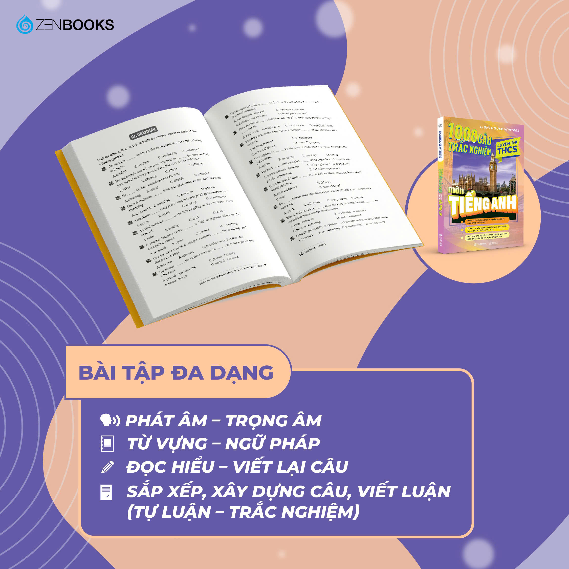 1000 Câu Trắc Nghiệm Luyện Thi THCS Môn Tiếng Anh - Ảnh 4