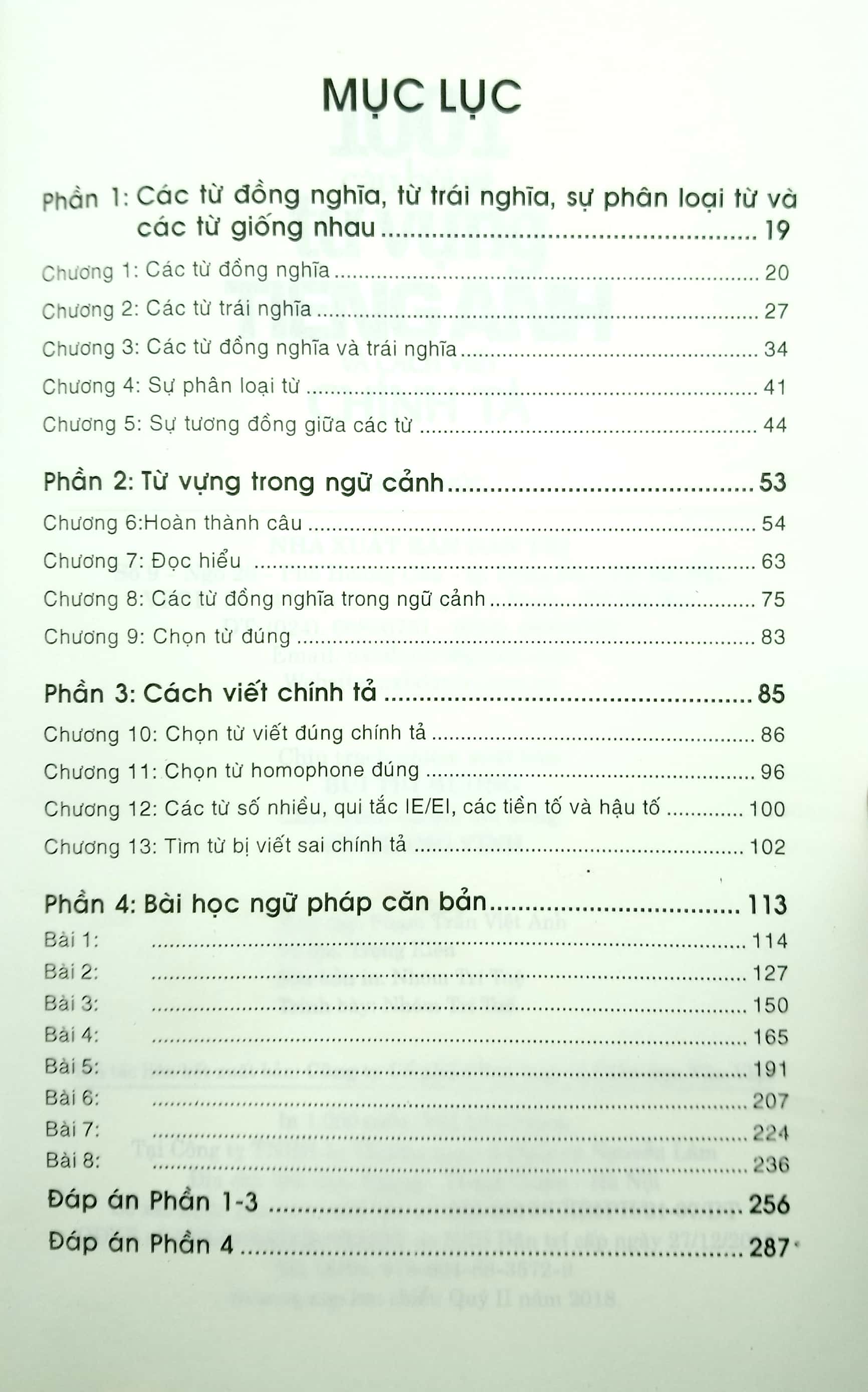 1001 câu hỏi về từ vựng tiếng anh và cách viết chính tả - Ảnh 2