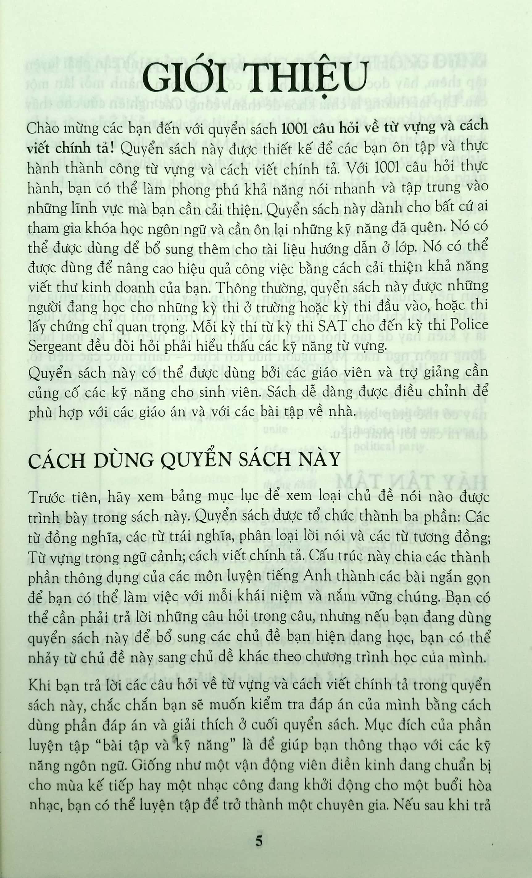 1001 câu hỏi về từ vựng tiếng anh và cách viết chính tả - Ảnh 3