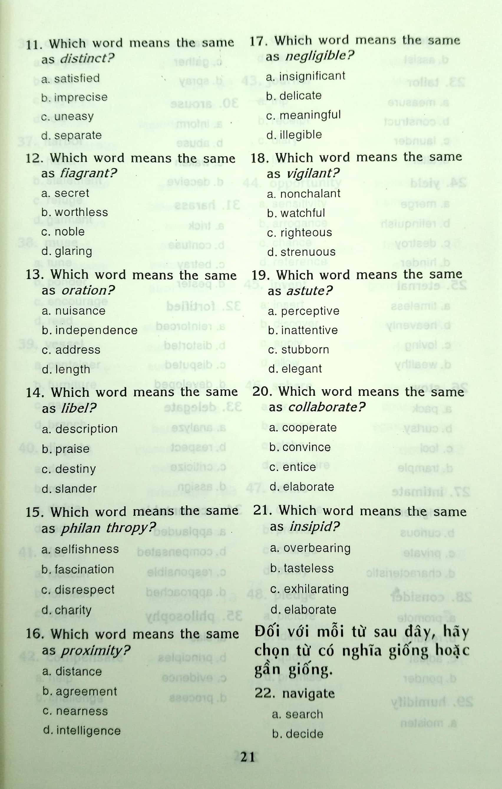 1001 câu hỏi về từ vựng tiếng anh và cách viết chính tả - Ảnh 6