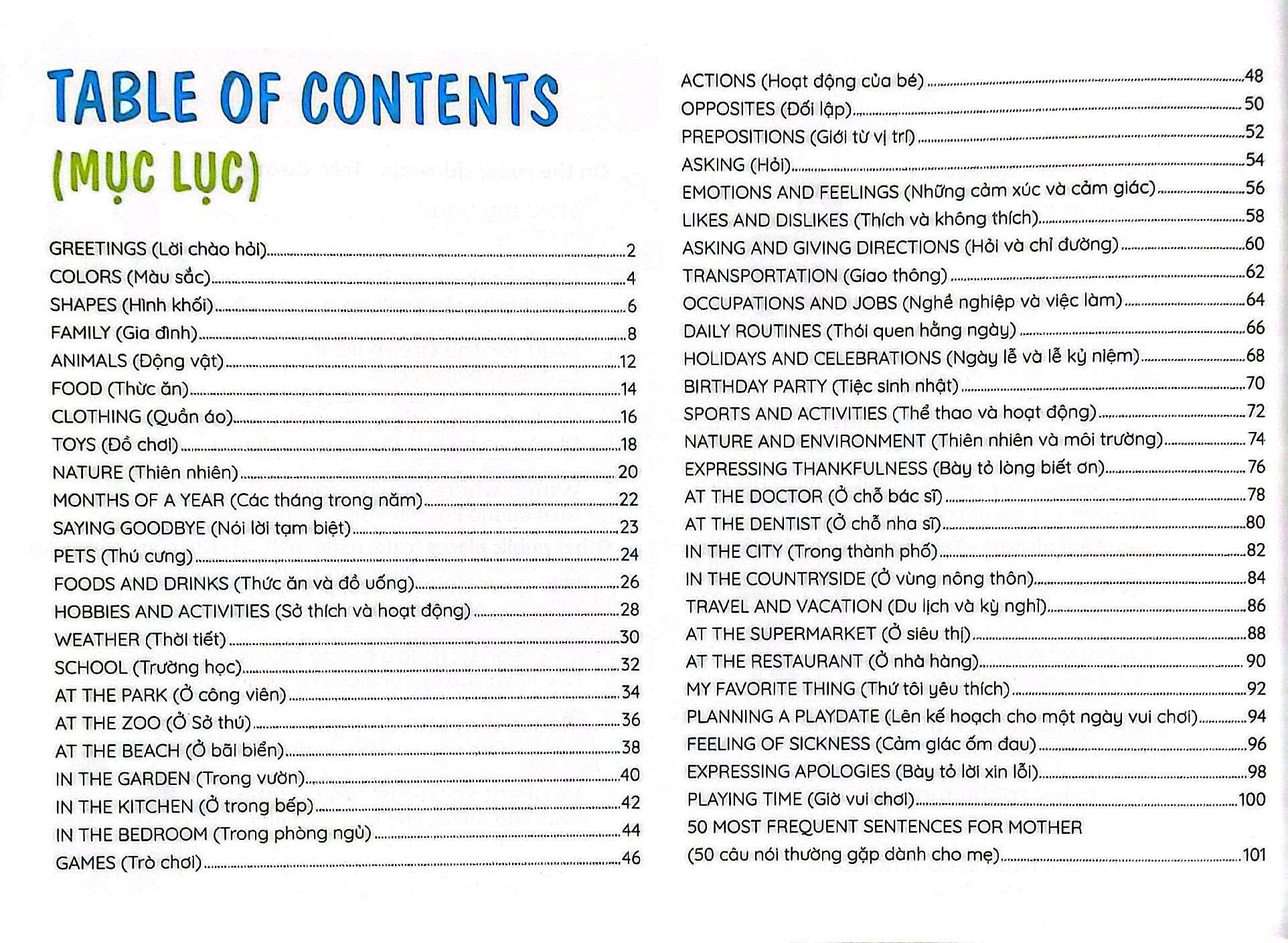 1111 Câu Giao Tiếp Tiếng Anh Cho Mẹ Và Bé - Ảnh 3