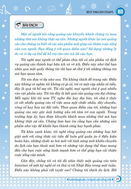 168 bài luận tiếng anh hay nhất (tái bản 2024) - Ảnh 8