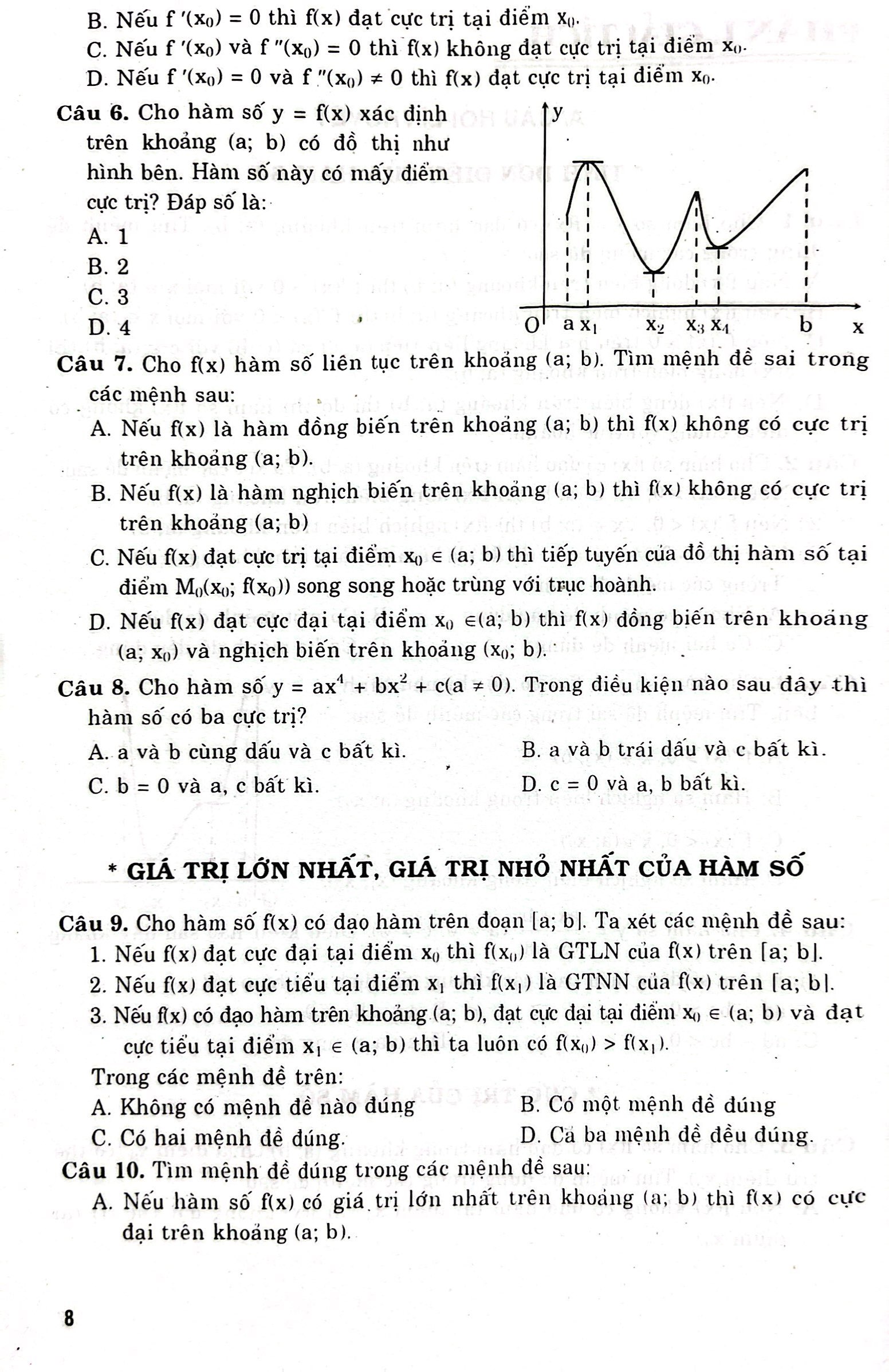 199 câu hỏi lí thuyết và 379 bài tập trắc nghiệm môn toán (ôn thi tốt nghiệp thpt quốc gia - bồi dưỡng học sinh khá, giỏi) - Ảnh 6