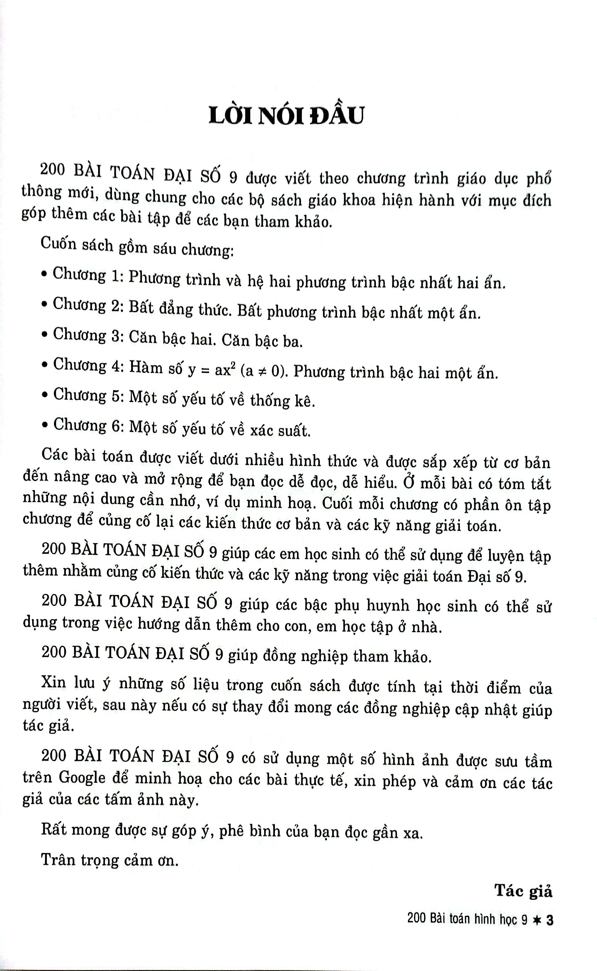 200 Bài Toán Đại Số 9 (Biên Soạn Theo Chương Trình Giáo Dục Phổ Thông Mới) - Ảnh 4