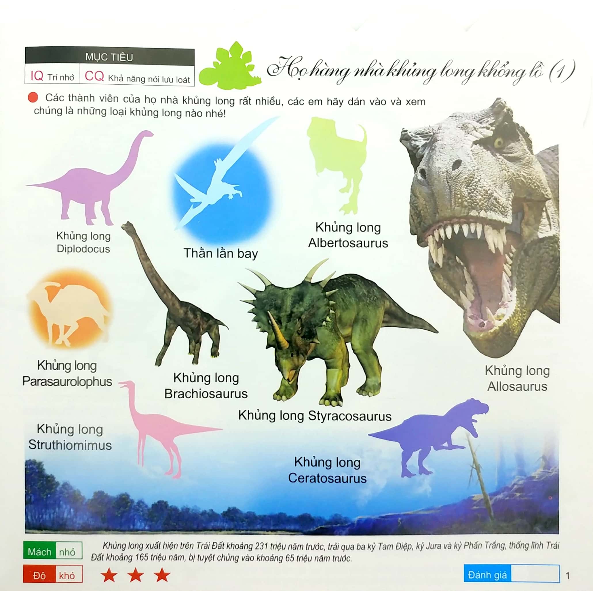 200 miếng bóc dán thông minh - khủng long (tái bản 2018) - Ảnh 3