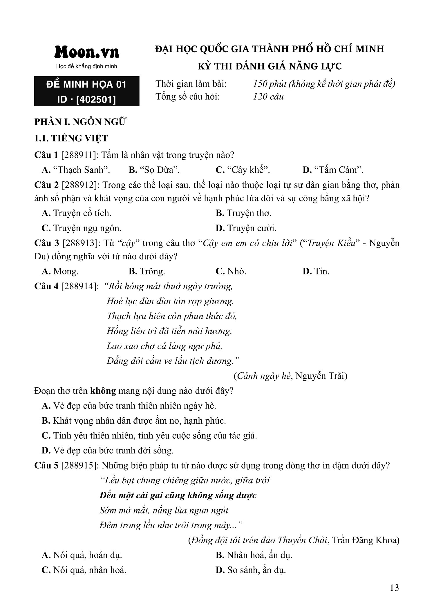 25 Đề Đánh Giá Năng Lực Đại Học Quốc Gia Tp. Hồ Chí Minh - Ảnh 13