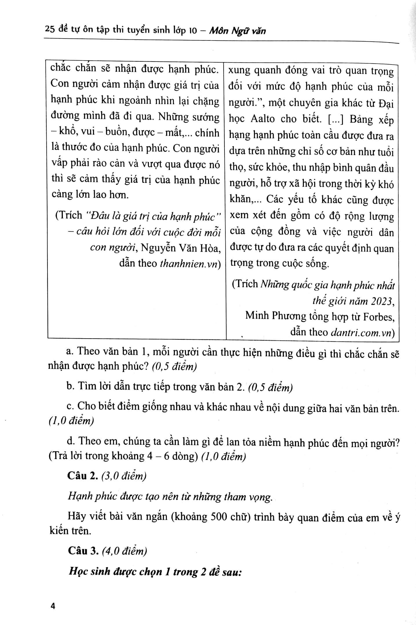 25 đề tự ôn tập thi tuyển sinh lớp 10 môn ngữ văn (tái bản 2024) - Ảnh 6