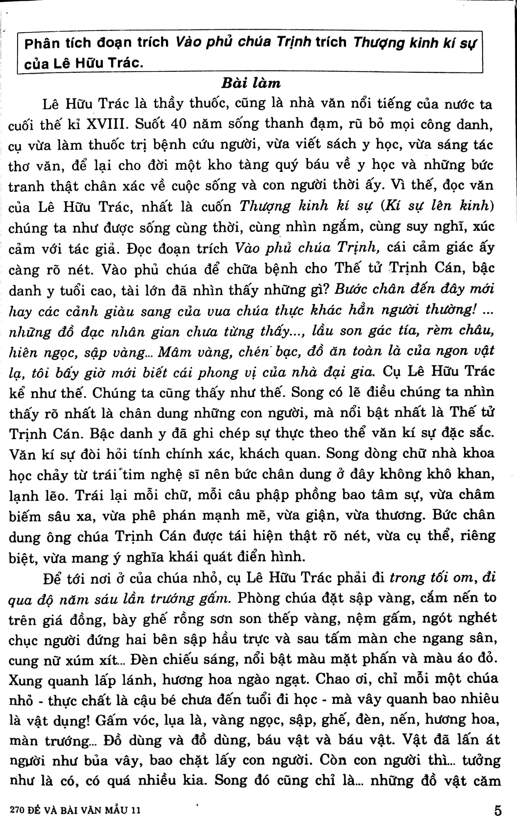 270 đề & bài văn mẫu lớp 11 - Ảnh 3