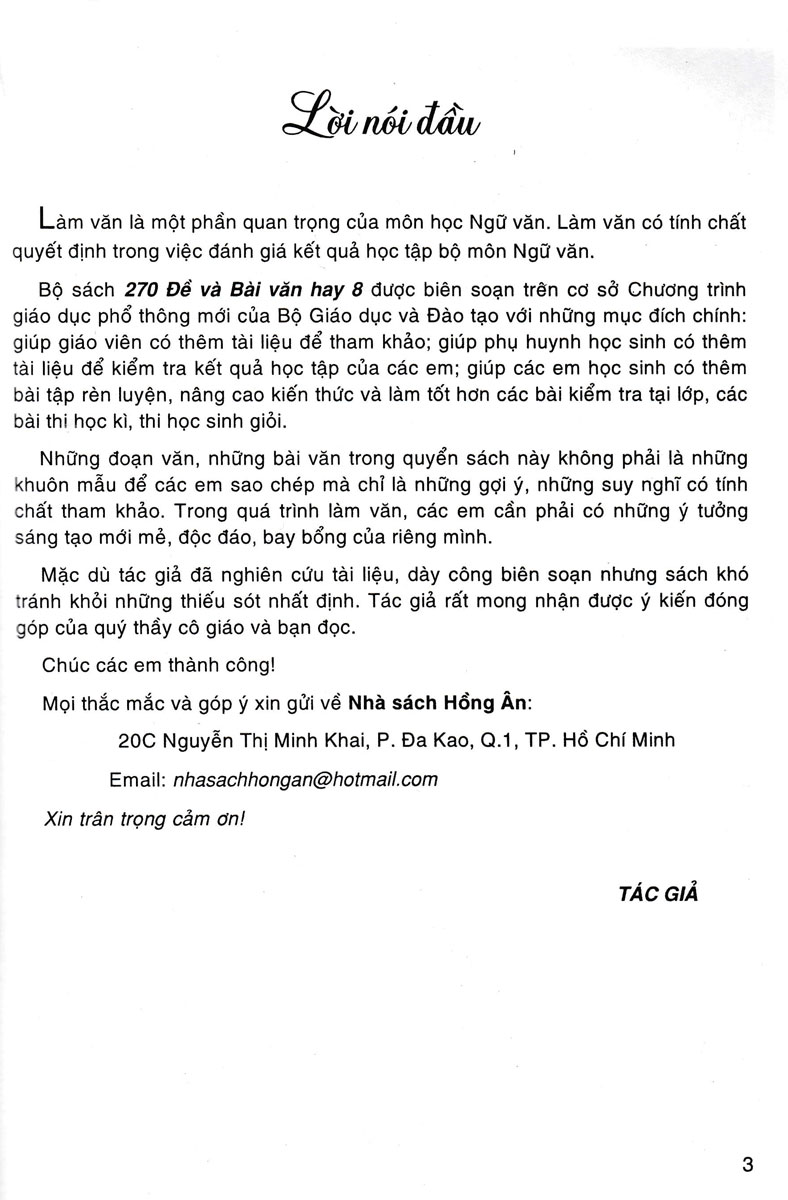 270 đề và bài văn hay 8 (dùng chung cho các bộ sgk hiện hành) - Ảnh 3