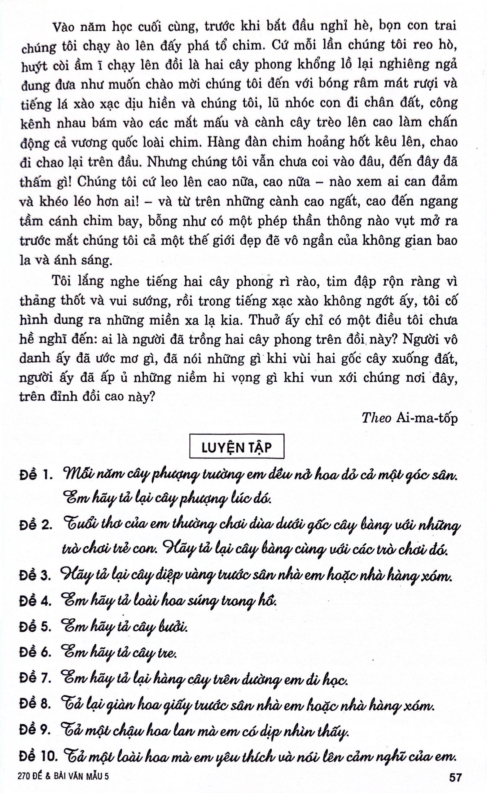 270 đề và bài văn mẫu 5 (theo chương trình gdpt mới) - Ảnh 13