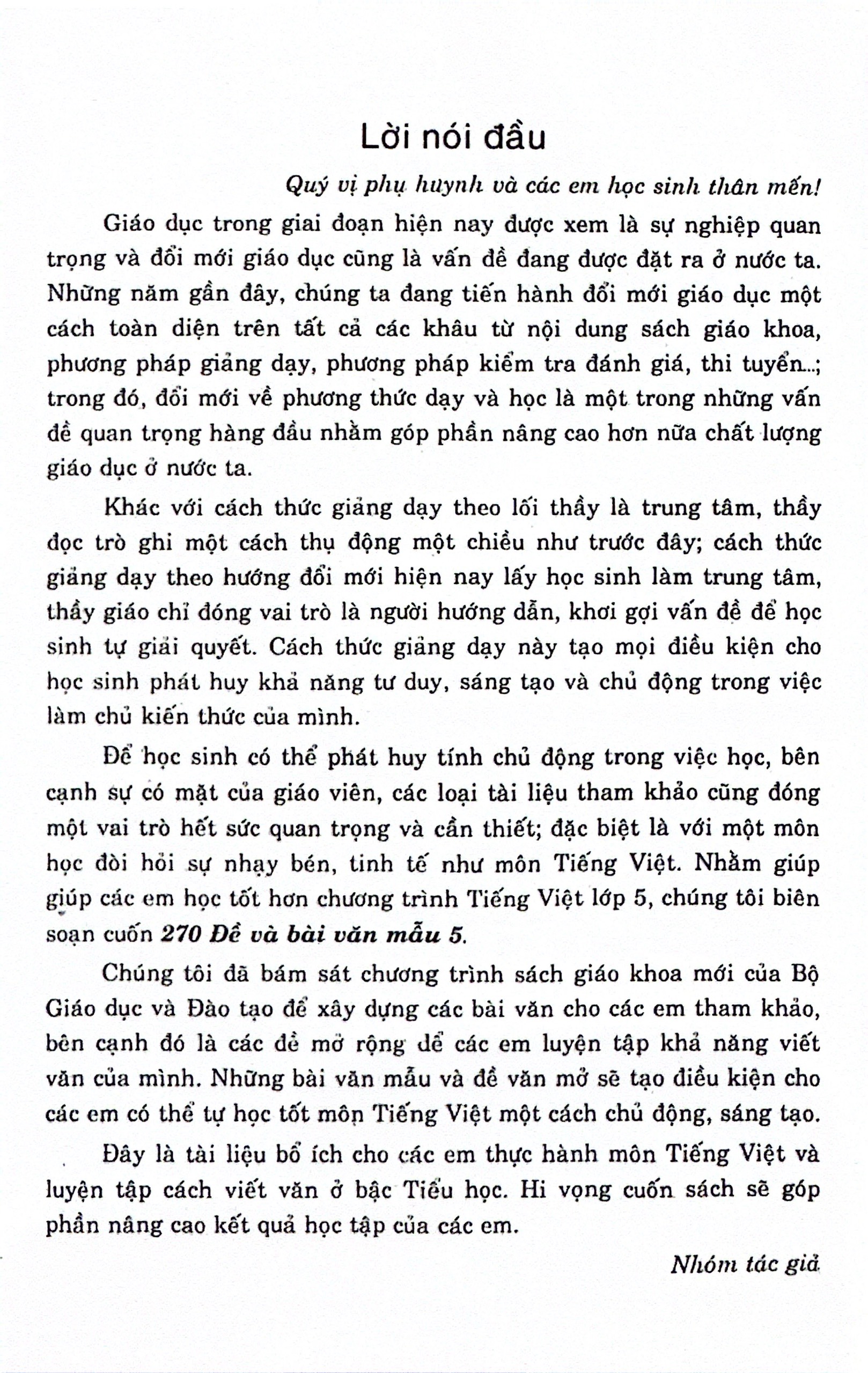 270 đề và bài văn mẫu 5 (theo chương trình gdpt mới) - Ảnh 3