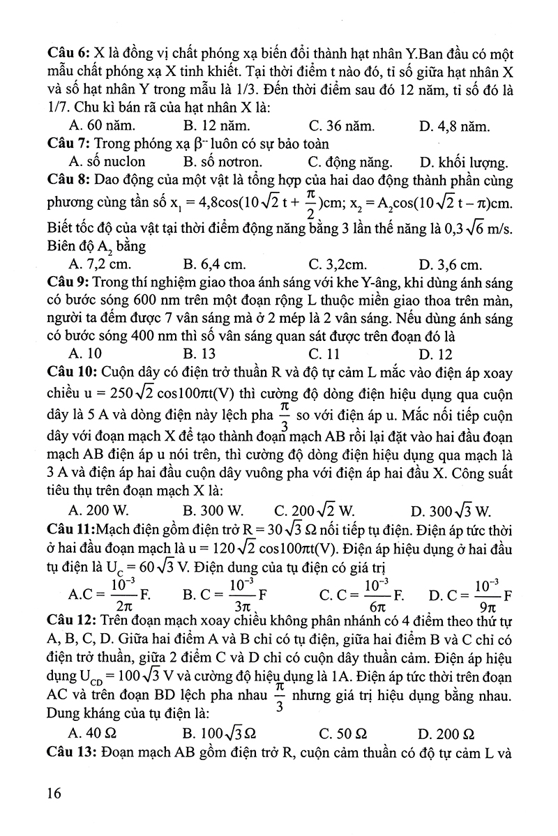 30 bộ đề trắc nghiệm luyện thi thpt quốc gia 2019 - khoa học tự nhiên (vật lí - hóa học - sinh học) - Ảnh 15