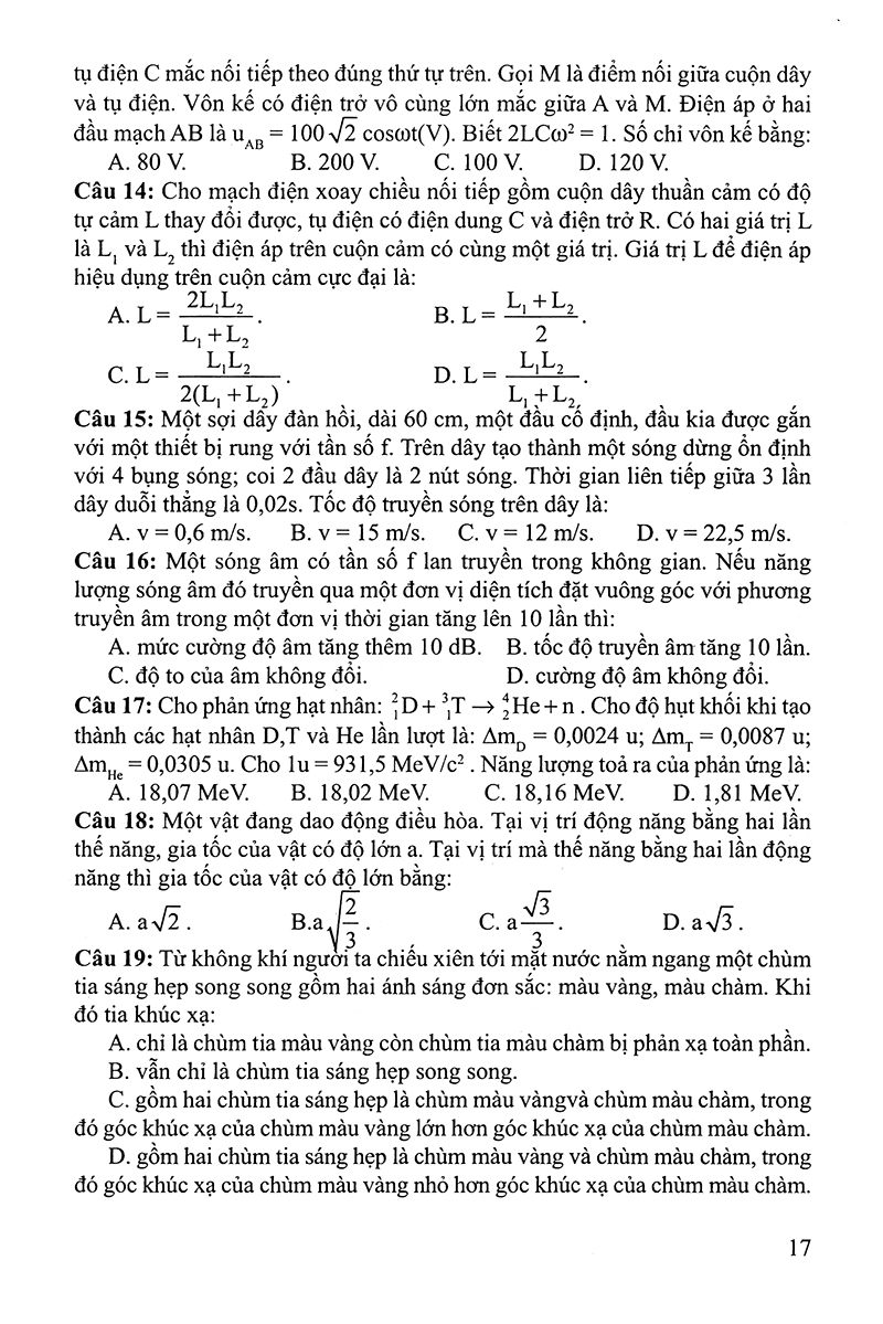 30 bộ đề trắc nghiệm luyện thi thpt quốc gia 2019 - khoa học tự nhiên (vật lí - hóa học - sinh học) - Ảnh 16