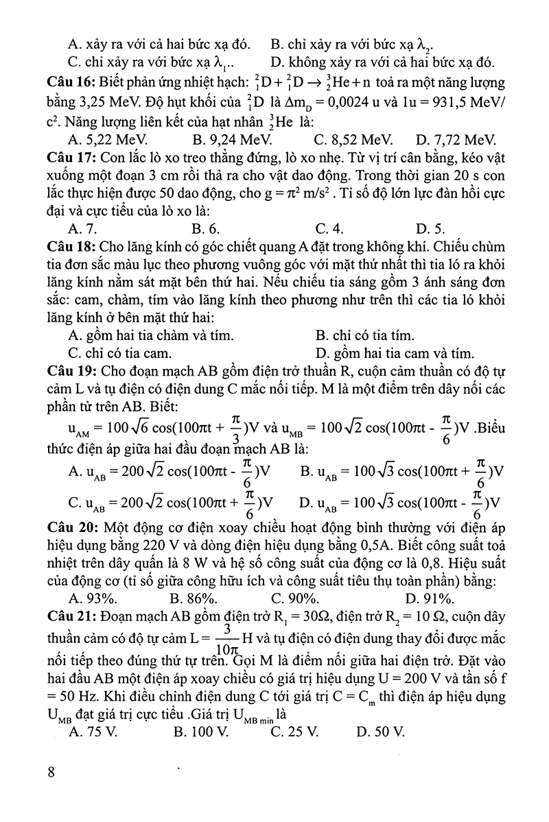 30 bộ đề trắc nghiệm luyện thi thpt quốc gia 2019 - khoa học tự nhiên (vật lí - hóa học - sinh học) - Ảnh 7