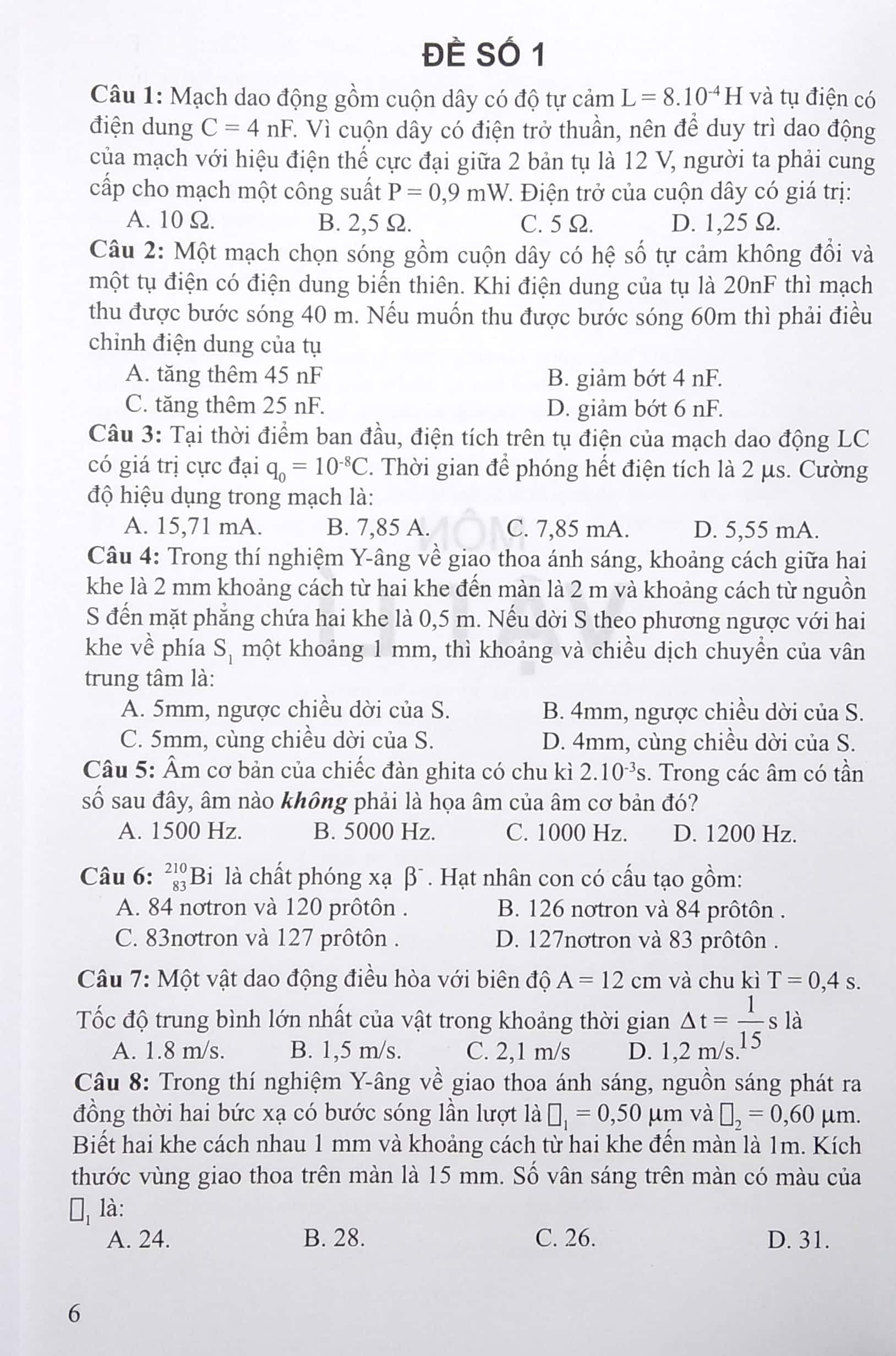 30 bộ đề trắc nghiệm - luyện thi thpt quốc gia 2022: - vật lí - hóa học - sinh học - Ảnh 5