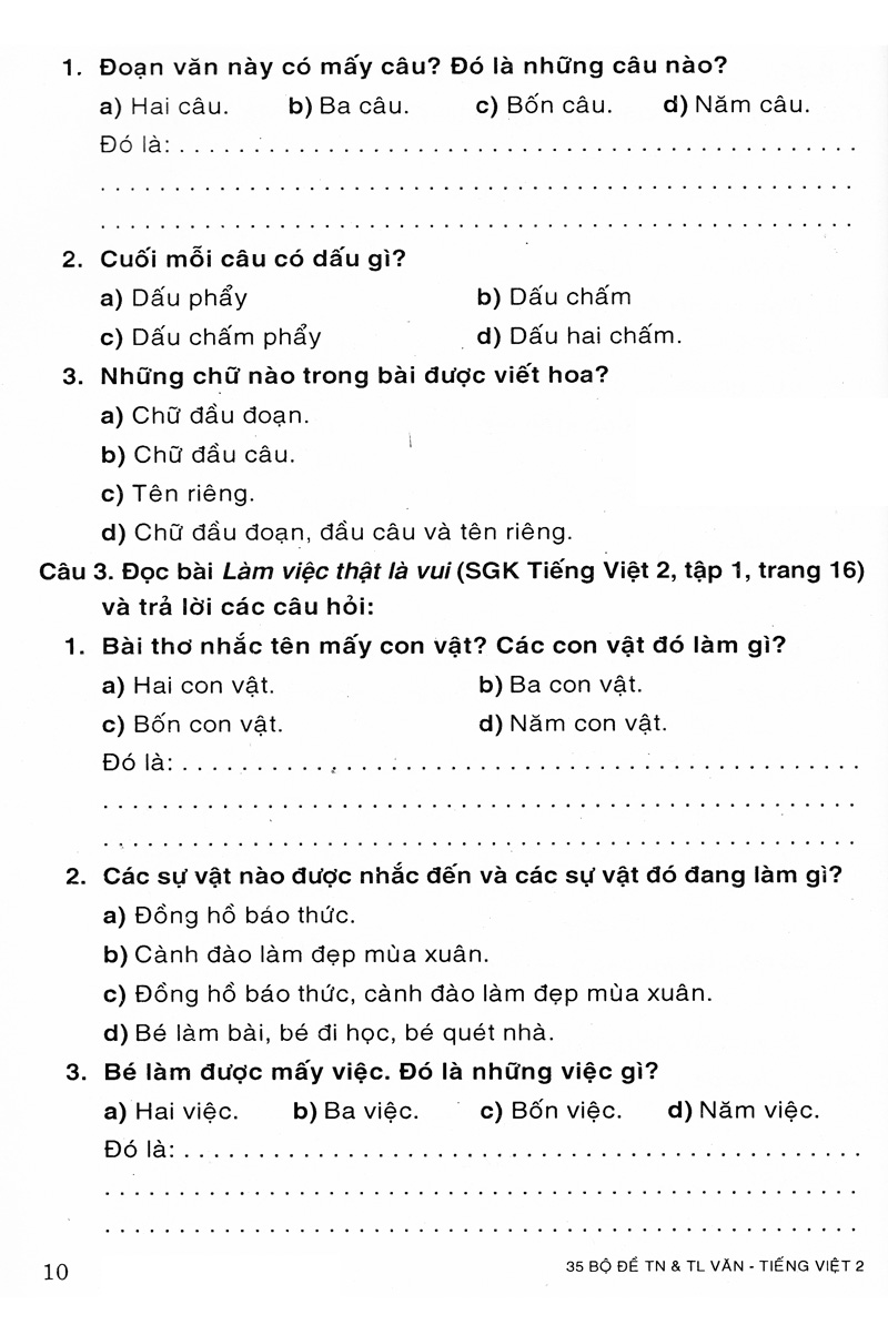 35 bộ đề văn - tiếng việt 2 (trắc nghiệm&tự luận) - Ảnh 10