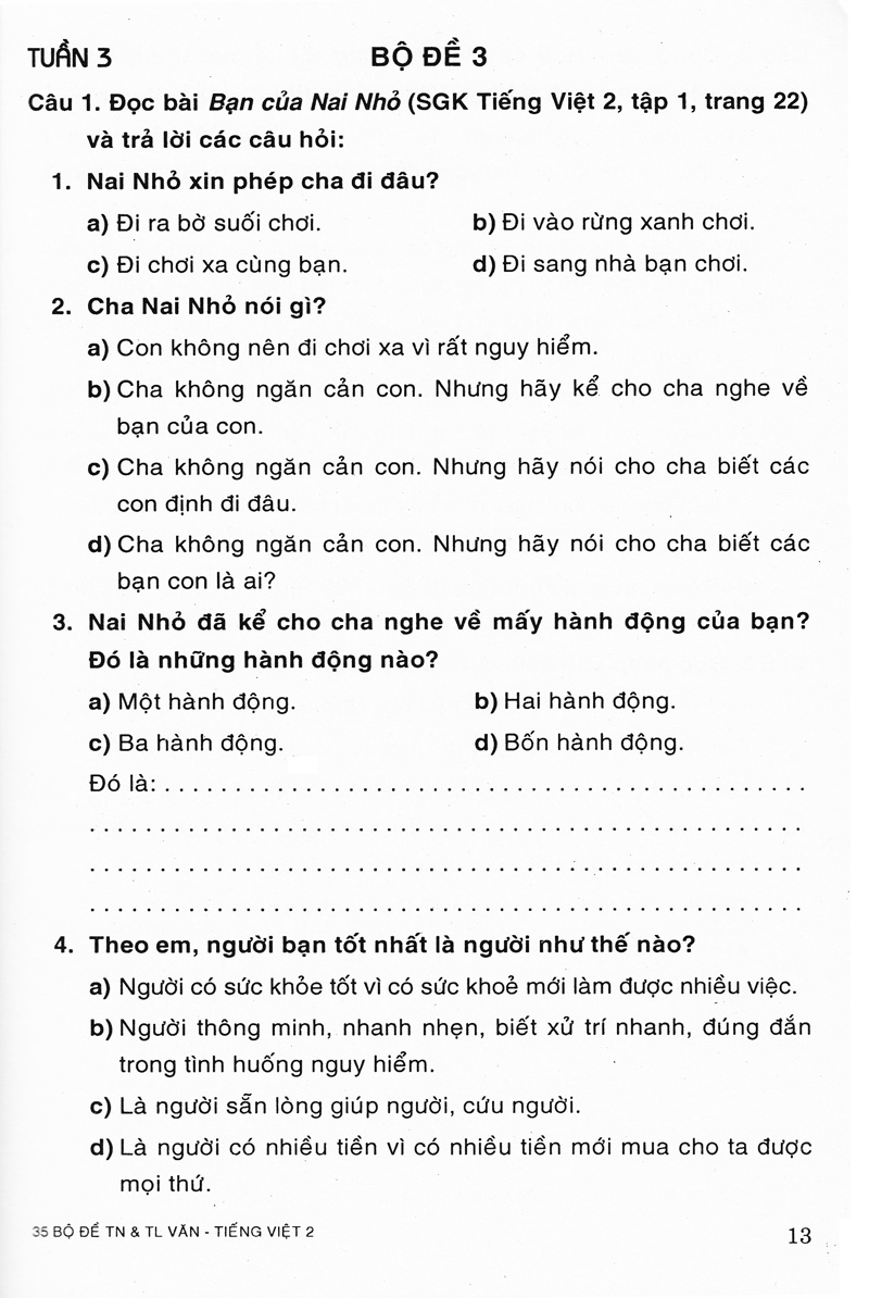 35 bộ đề văn - tiếng việt 2 (trắc nghiệm&tự luận) - Ảnh 13