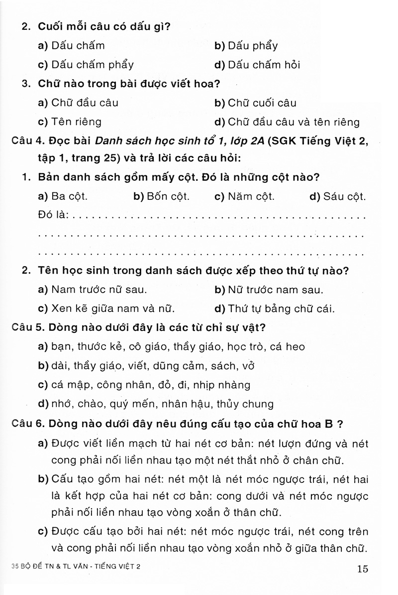 35 bộ đề văn - tiếng việt 2 (trắc nghiệm&tự luận) - Ảnh 14