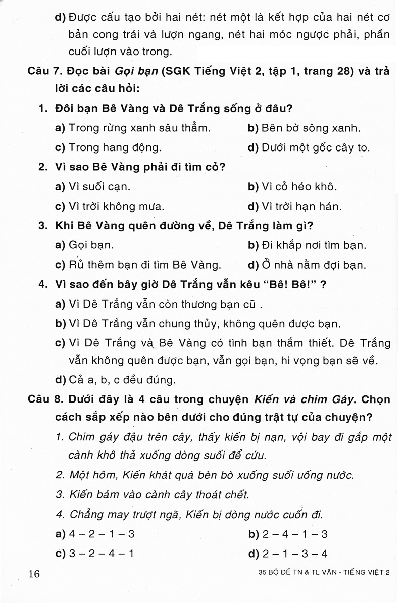 35 bộ đề văn - tiếng việt 2 (trắc nghiệm&tự luận) - Ảnh 15