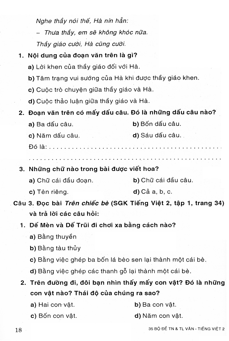 35 bộ đề văn - tiếng việt 2 (trắc nghiệm&tự luận) - Ảnh 17