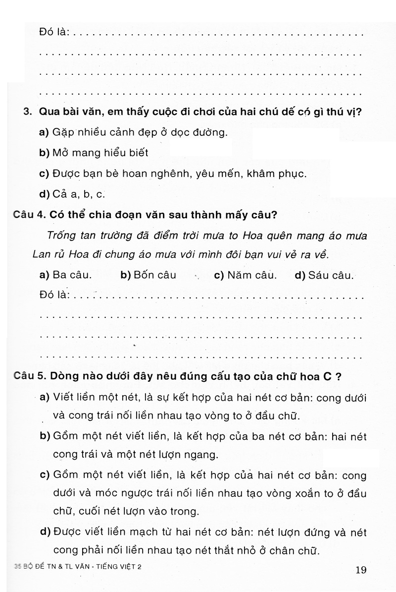 35 bộ đề văn - tiếng việt 2 (trắc nghiệm&tự luận) - Ảnh 18