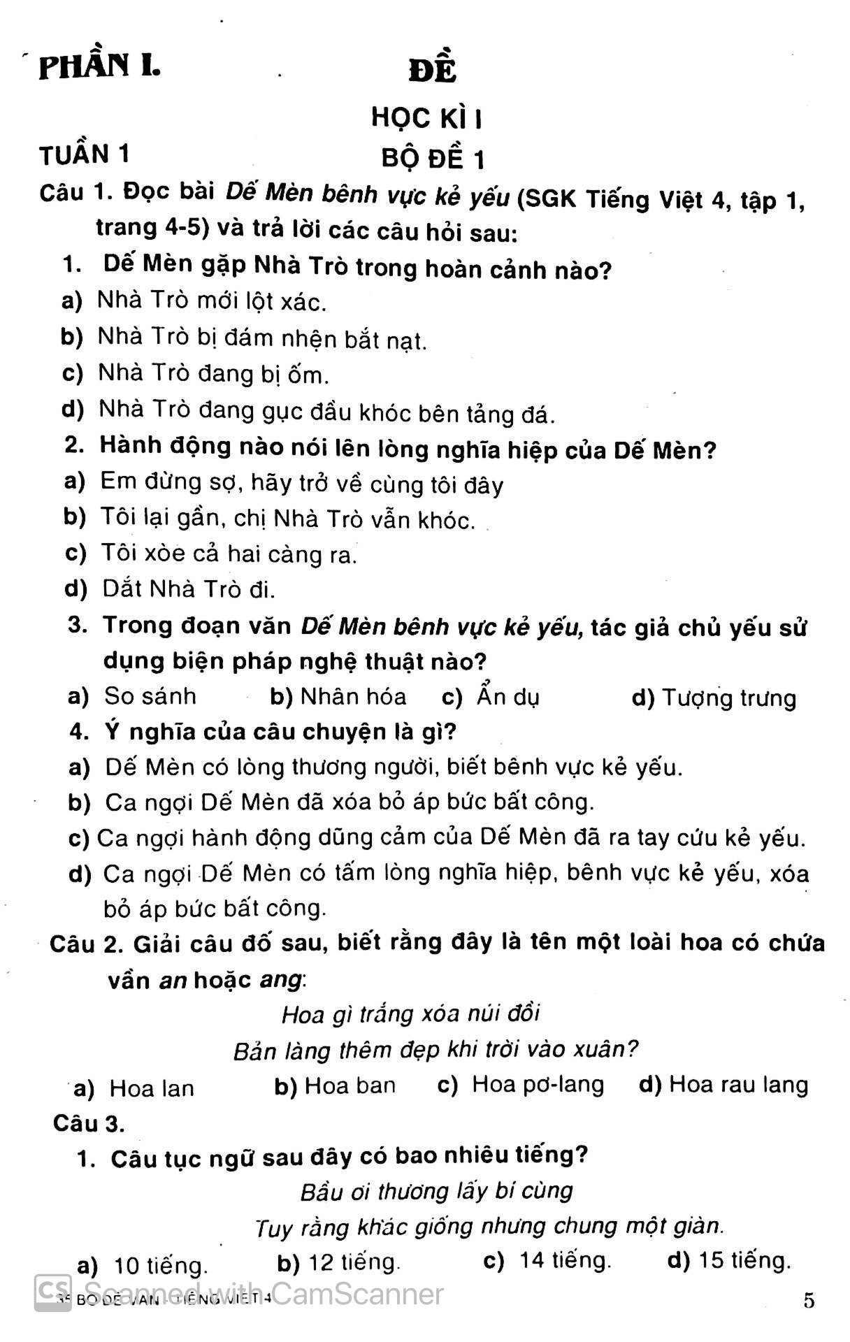 35 bộ đề văn - tiếng việt 4 (trắc nghiệm tự luận) - Ảnh 5