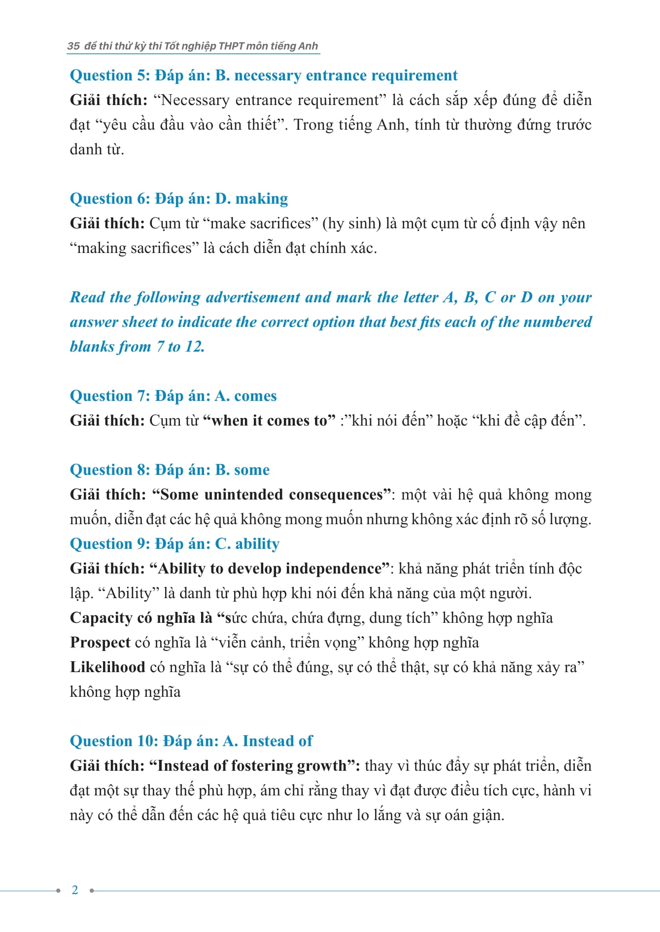 35 đề thi thử kỳ thi tốt nghiệp thpt - môn tiếng anh - Ảnh 15