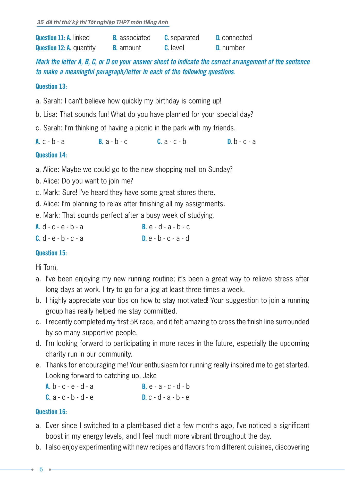 35 đề thi thử kỳ thi tốt nghiệp thpt - môn tiếng anh - Ảnh 6
